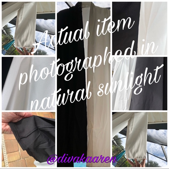 CARDIGAN Duster, Coat, Sweater Jacket Black/White LAST ONE! - Picture 8 of 9